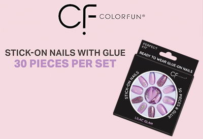 ColorFun® Stick-On Nails with glue