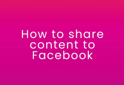 How to share content to your Facebook Page