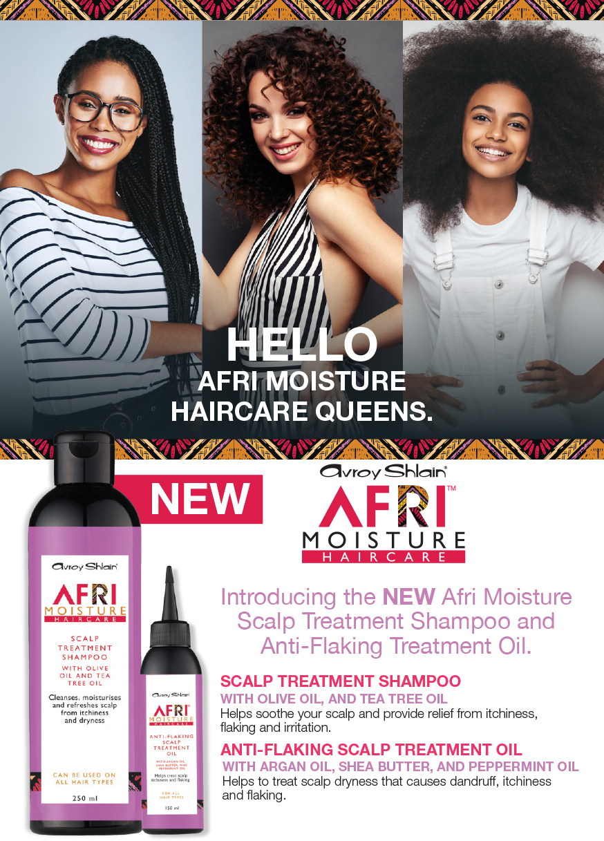 Introducing the new Afri Moisture® Scalp Treatment Shampoo and Anti-flaking Treatment Oil.