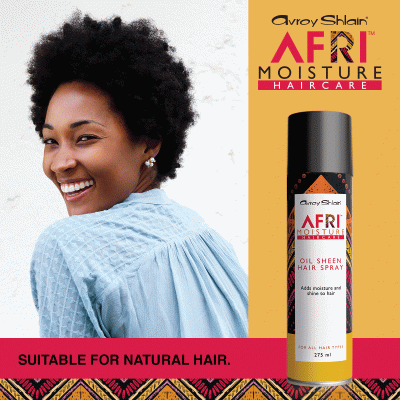 AFRI MOISTURE® OIL SHEEN HAIR SPRAY.