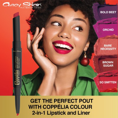 Coppélia® Colour 2-in-1 Lipstick and Liner </br>Enjoy a gorgeous pout that doesn't smudge or smear!