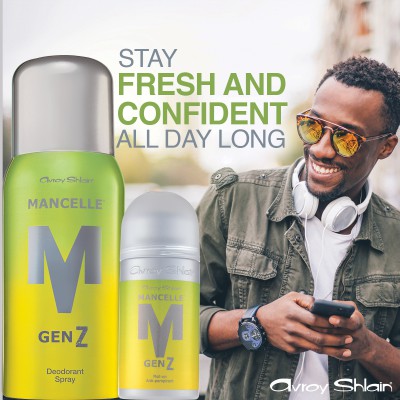 Mancelle® Gen Z Deodorant Spray and roll-on anti-perspirant.
